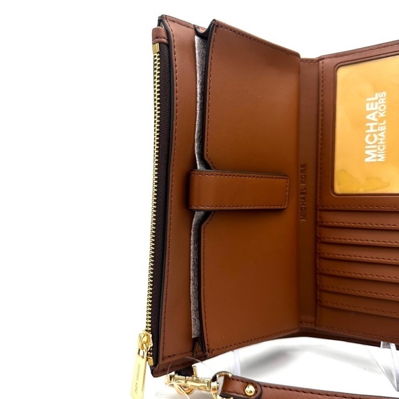 Michael Kors Large Double Zip Wallet Wristlet Brown - Picture 9 of 10